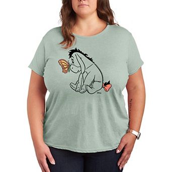 Plus Size Disney's Winnie The Pooh Eeyore & Butterfly Graphic Tee