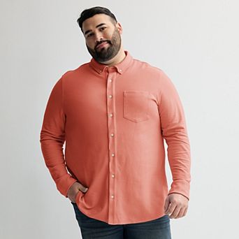 Big & Tall Sonoma Goods For Life® Everyday Long Sleeve Knit Button-Down Shirt