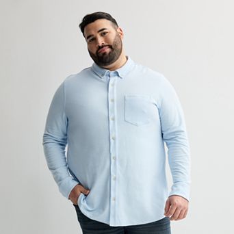 Big & Tall Sonoma Goods For Life® Everyday Long Sleeve Knit Button-Down Shirt