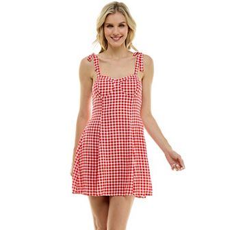 Juniors' Lily Rose Tie Strap Molded Cup Skater Dress