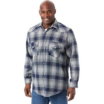 KingSize Men's Big & Tall Western Snap Front Flannel Shirt