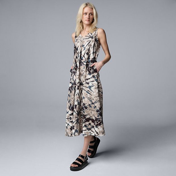 Petite Simply Vera Vera Wang V-Neck Sleeveless Linen Maxi Dress