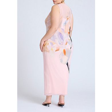 ELOQUII Women's Plus Size Pleated Chiffon Dress