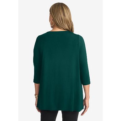 Jessica London Women's Plus Size Twist-Front Trapeze Tunic