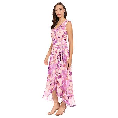 Women's London Times Side Tie Ruffle Wrap Dress