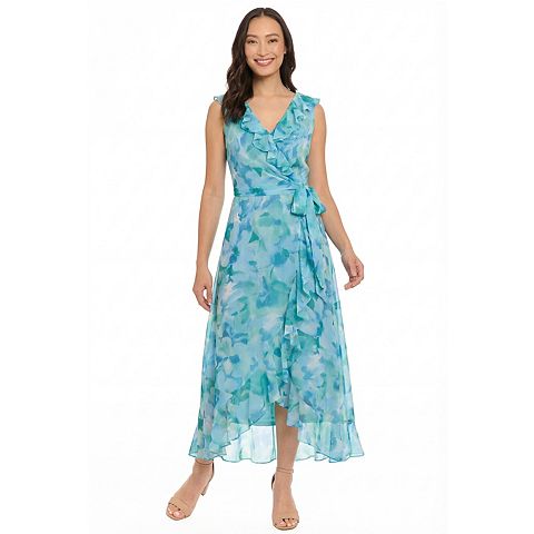 Женские платья London Women's London Times Side Tie Ruffle Wrap Dress