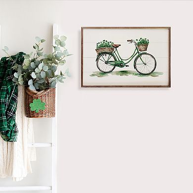 Kendrick Home Green Bike Framed Wall Art