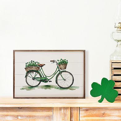 Kendrick Home Green Bike Framed Wall Art