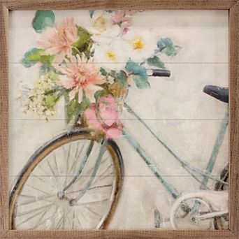 Kendrick Home Flower Bike Framed Wall Art