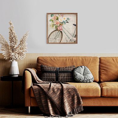 Kendrick Home Flower Bike Framed Wall Art