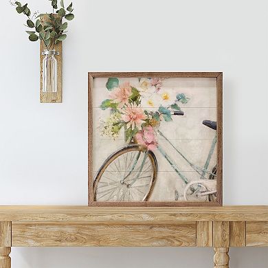 Kendrick Home Flower Bike Framed Wall Art