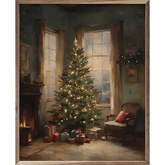 Kendrick Home Christmas Tree Framed Wall Art