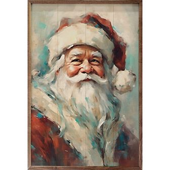 Kendrick Home Red Santa Portrait Framed Wall Art