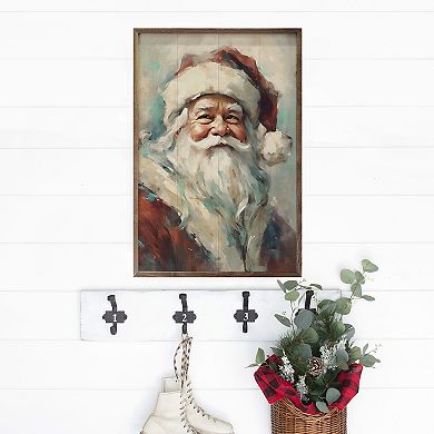 Kendrick Home Red Santa Portrait Framed Wall Art