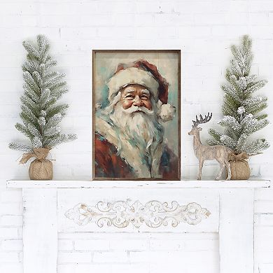 Kendrick Home Red Santa Portrait Framed Wall Art