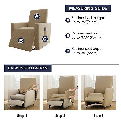 No. 918 Belmar Modern Honeycomb Stretch Fit Elastic Recliner Cover