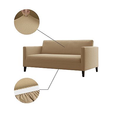No. 918 Belmar Modern Honeycomb Stretch Fit Loveseat Cover