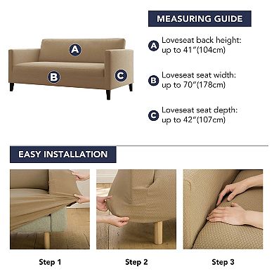 No. 918 Belmar Modern Honeycomb Stretch Fit Loveseat Cover