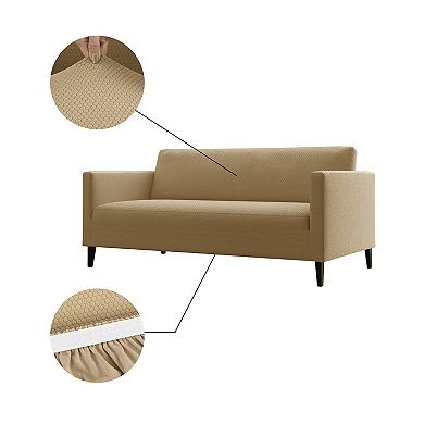 No. 918 Belmar Modern Honeycomb Stretch Fit Sofa Cover