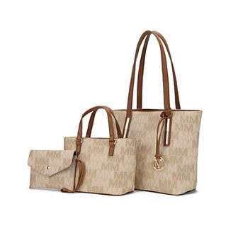MKF Collection 3 pc Aylet M Tote Bag With Mini Bag & Wristlet Pouch