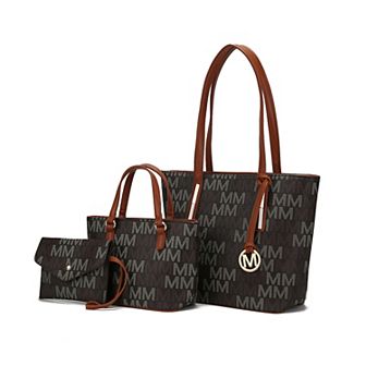 MKF Collection 3 pc Aylet M Tote Bag With Mini Bag & Wristlet Pouch