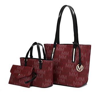 MKF Collection 3 pc Aylet M Tote Bag With Mini Bag & Wristlet Pouch