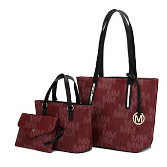 MKF Collection 3 pc Aylet M Tote Bag With Mini Bag & Wristlet Pouch