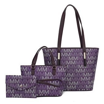 MKF Collection 3 pc Aylet M Tote Bag With Mini Bag & Wristlet Pouch