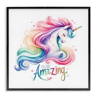 Stupell Home Decor You Are Amazing Unicorn Framed Wall Art