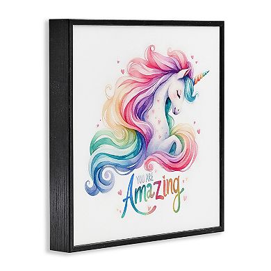 Stupell Home Decor You Are Amazing Unicorn Framed Wall Art