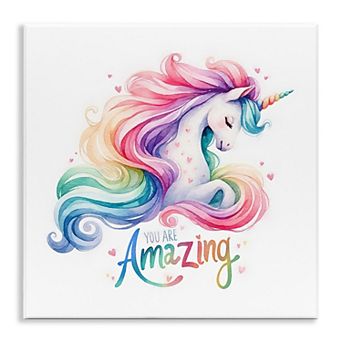 Stupell Home Decor You Are Amazing Unicorn Wood Wall Art