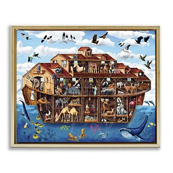 Stupell Home Decor Noah's Ark Animals Framed Wall Art
