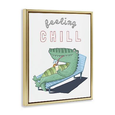 Stupell Home Decor Feeling Chill Alligator Framed Wall Art