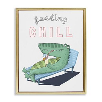 Stupell Home Decor Feeling Chill Alligator Framed Wall Art