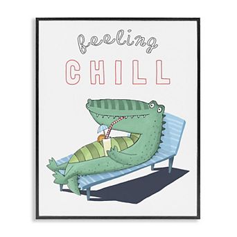 Stupell Home Decor Feeling Chill Alligator Framed Wall Art