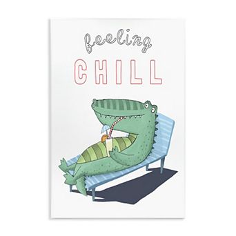 Stupell Home Decor Feeling Chill Alligator Wood Wall Art