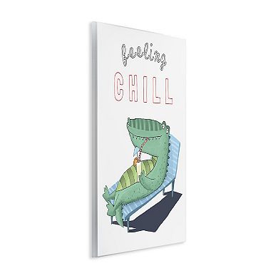 Stupell Home Decor Feeling Chill Alligator Wood Wall Art