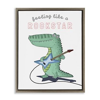Stupell Home Decor Like a Rockstar Alligator Framed Wall Art