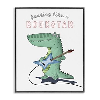 Stupell Home Decor Like a Rockstar Alligator Framed Wall Art
