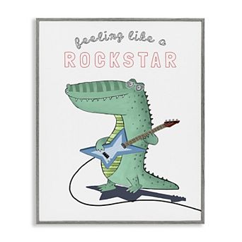Stupell Home Decor Like a Rockstar Alligator Framed Wall Art