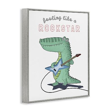 Stupell Home Decor Like a Rockstar Alligator Framed Wall Art