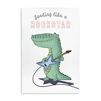 Stupell Home Decor Like a Rockstar Alligator Wood Wall Art