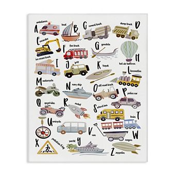 Stupell Home Decor Educational Automobile Alphabet Wall Art