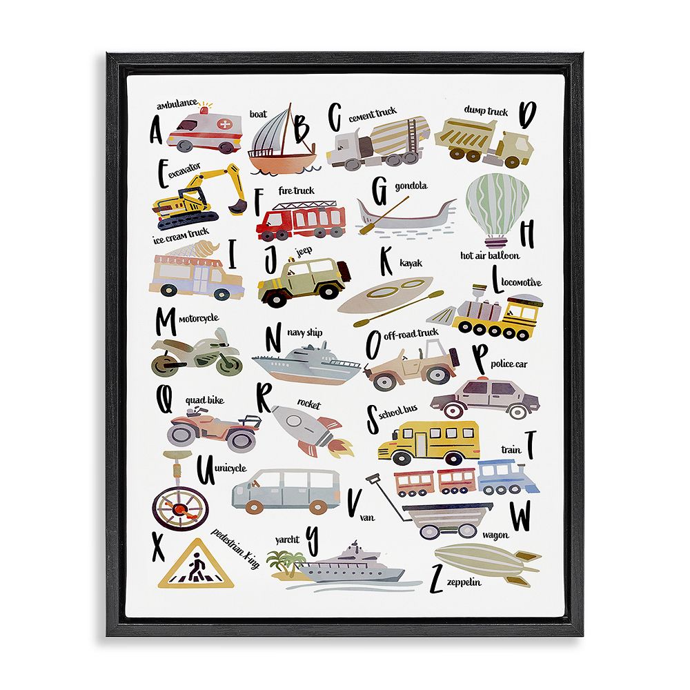 Stupell Home Decor Educational Automobile Alphabet Wall Art