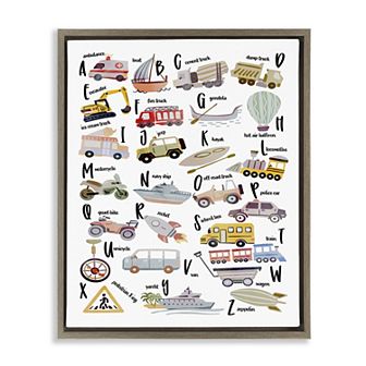 Stupell Home Decor Educational Automobile Alphabet Wall Art