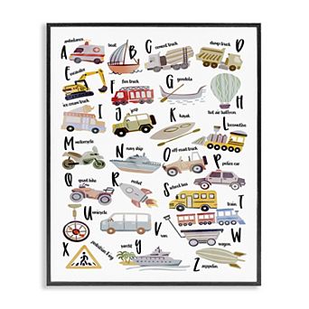 Stupell Home Decor Educational Automobile Alphabet Wall Art
