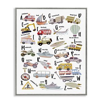 Stupell Home Decor Educational Automobile Alphabet Wall Art