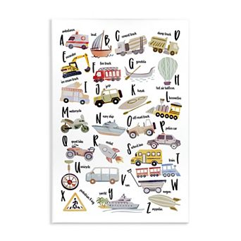 Stupell Home Decor Educational Automobile Alphabet Wall Art