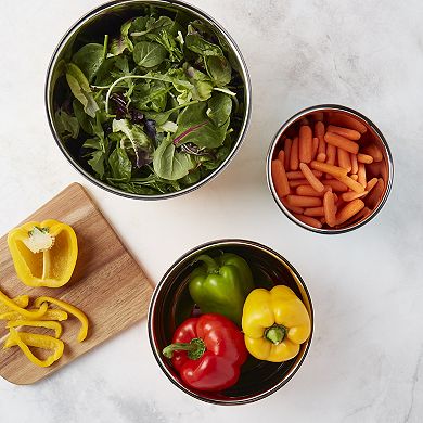 Infuse 3-Piece Stainless Steel Mixing Bowl Set