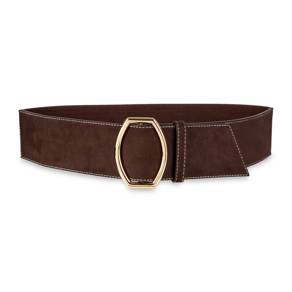4623 Women\'s Wide Suede Waist Belt Adjustable Large Buckle Cinch Wide Suede Belt Women Genuine Leather Ladies Waist Belt for  main image 4